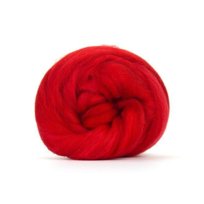 Paradise Fibers Solid Colored Merino Wool Top - Scarlet-Fiber-4oz-