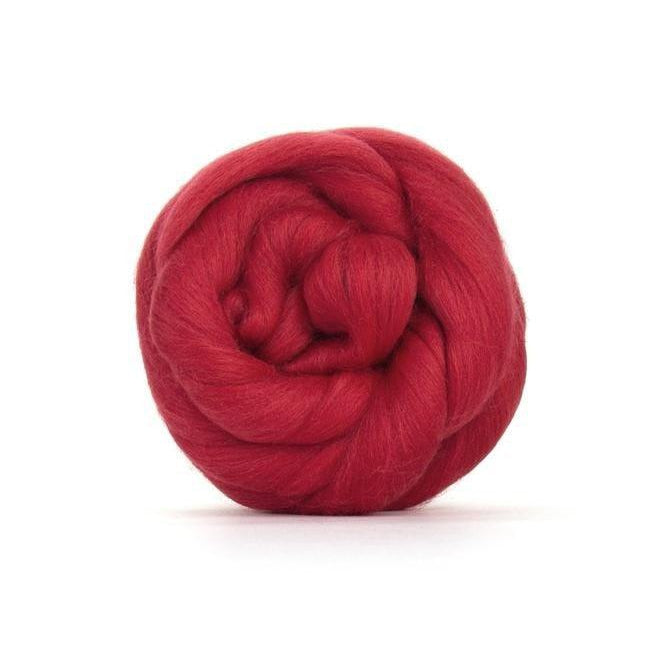 Paradise Fibers Solid Colored Merino Wool Top - Poppy-Fiber-4oz-
