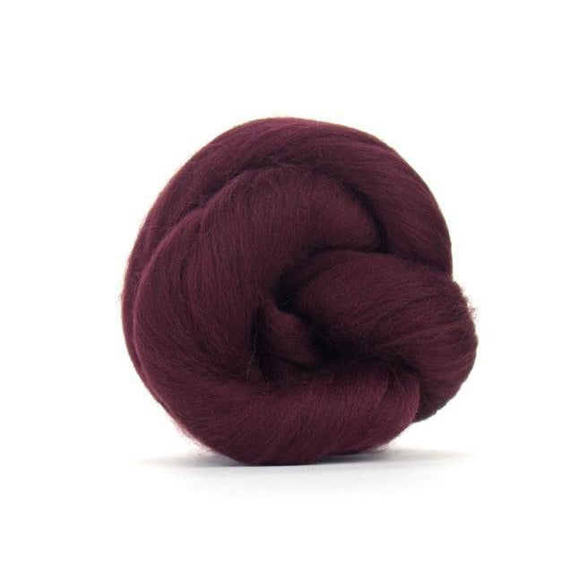 Paradise Fibers Solid Colored Merino Wool Top - Burgundy-Fiber-4oz-