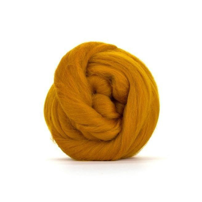 Paradise Fibers Solid Colored Merino Wool Top - Amber-Fiber-4oz-