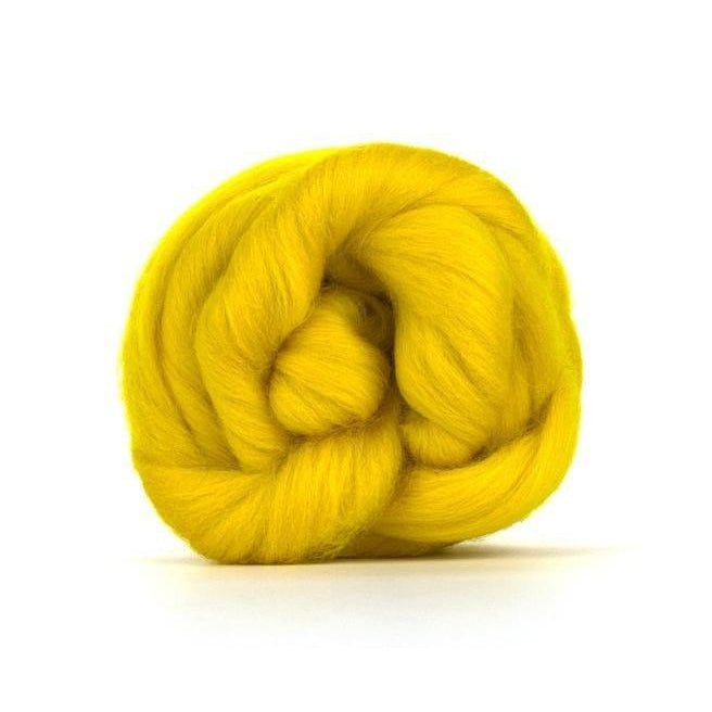 Paradise Fibers Solid Colored Merino Wool Top - Buttercup-Fiber-4oz-