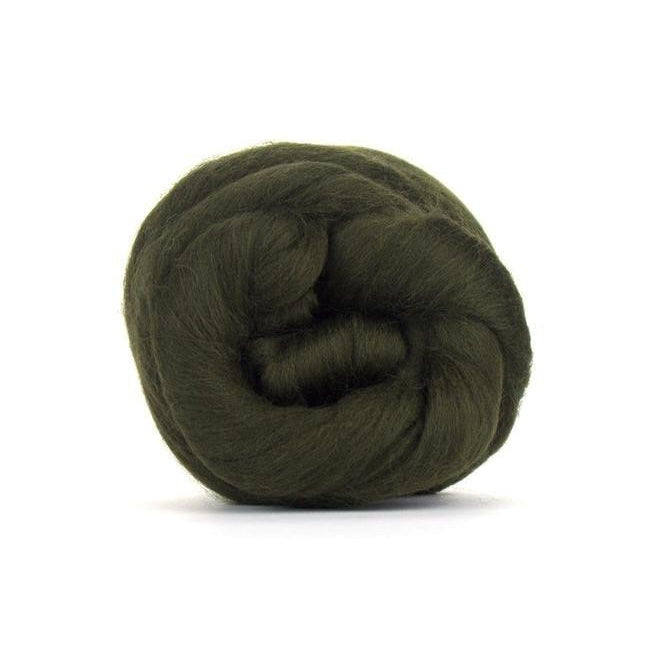 Paradise Fibers Solid Colored Merino Wool Top - Moss-Fiber-4oz-