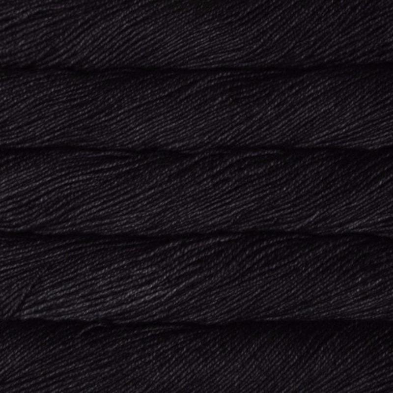 Malabrigo Dos Tierras DK Yarn in Black 195- A standard black colorway