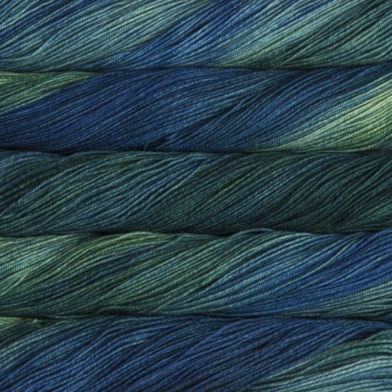 Malabrigo Sock Yarn in Solis - a variegated blue and green colorway