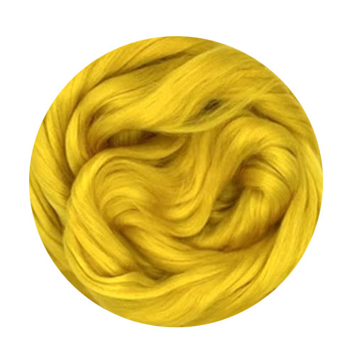 Color Brasilia Yellow. A medium yellow shade of mulberry silk top.