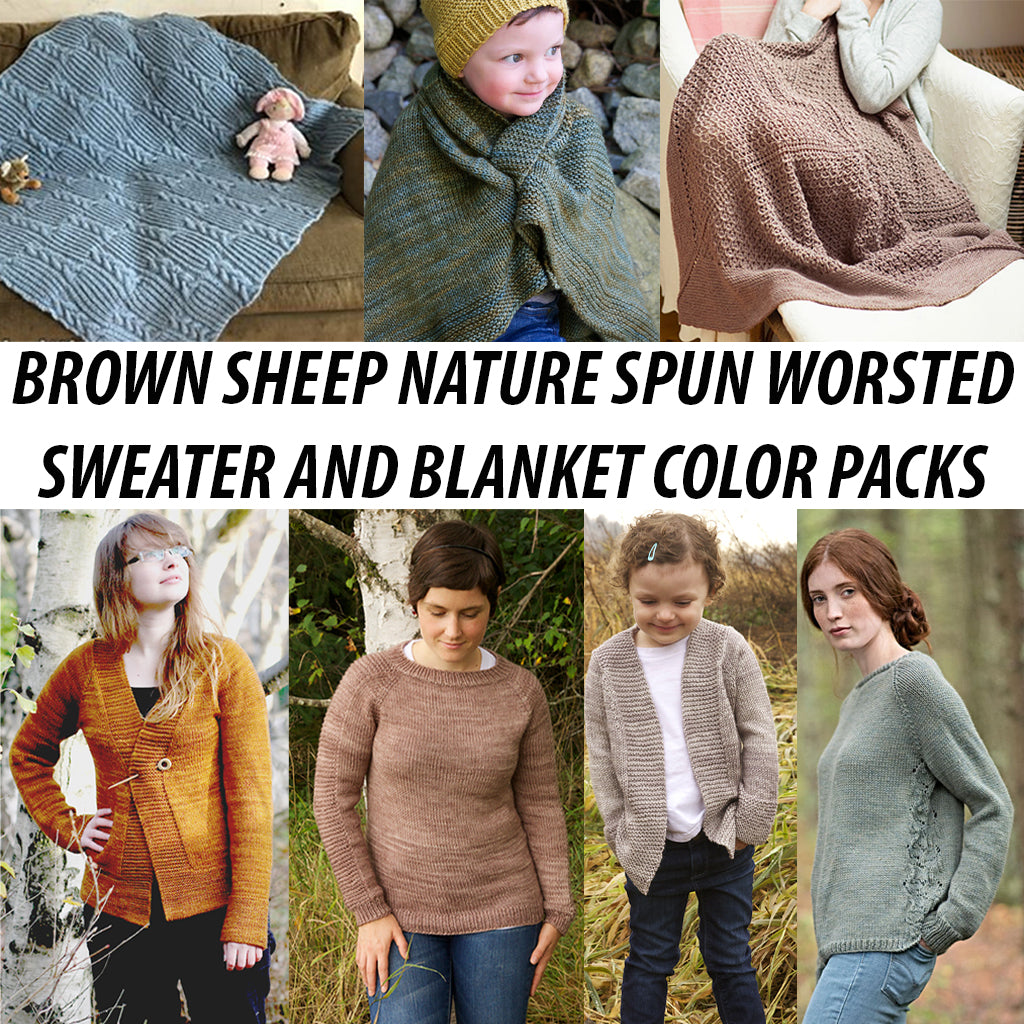 Nature Spun Worsted Sweater and Blanket Color Packs-Kits-Small - 5 balls Nature Spun Worsted-Natural 730-