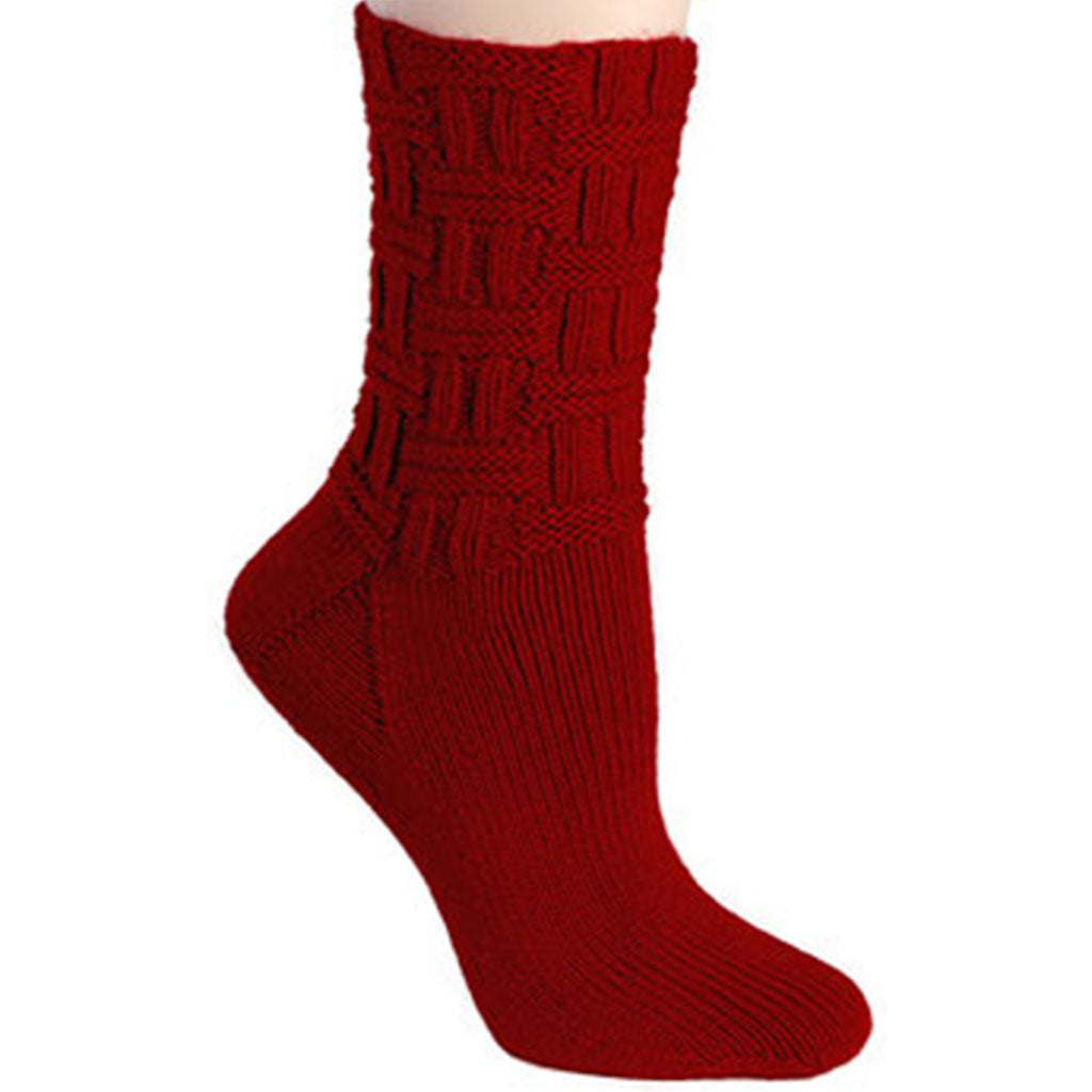 Color True Red 1757. A solid color Red skein of Berroco Comfort wool-free sock yarn.