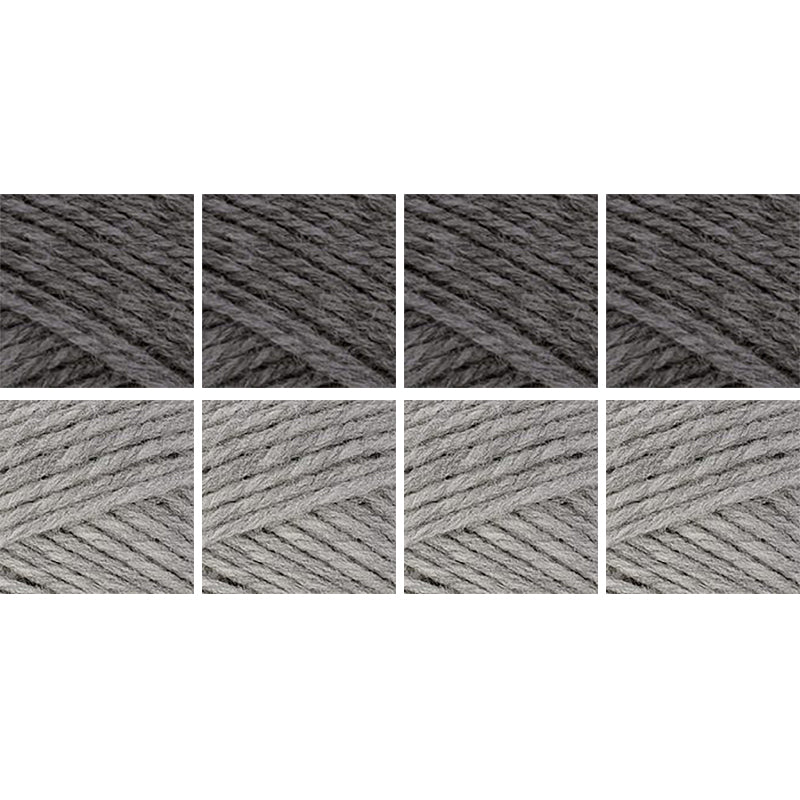 Nature Spun Worsted Sweater and Blanket Color Packs-Kits-Medium - 8 balls Nature Spun Worsted-Grey Heather N03 / Charcoal 880-