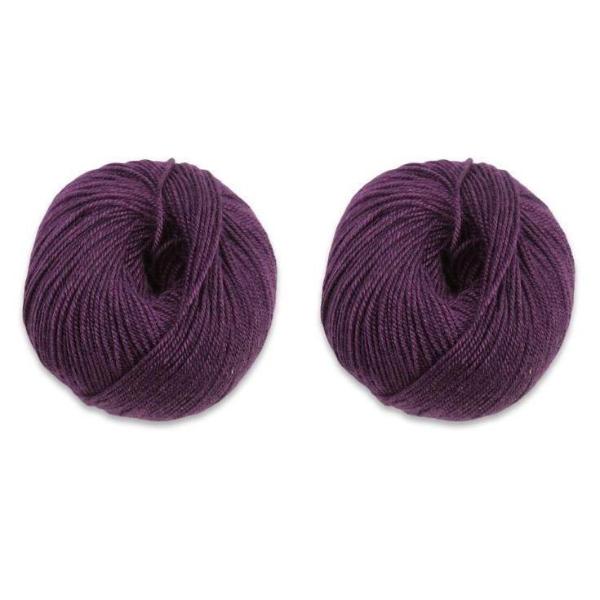Cuzco Cashmere Cabled Hat & Fingerless Mitts Kit-Kits-Deep Purple-