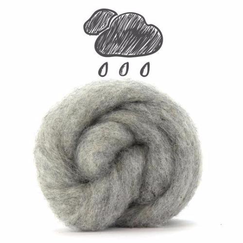 Paradise Fibers Carded Corriedale Wool Sliver - Five Days of Grey-Fiber-Drizzle-4oz-