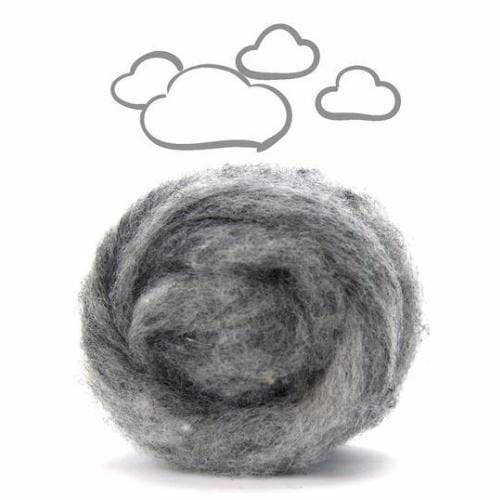 Paradise Fibers Carded Corriedale Wool Sliver - Five Days of Grey-Fiber-Fog-4oz-
