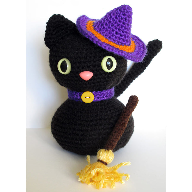 Halloween Black Cat Amigurumi Kit-Kits-Black Cat w/ Purple Hat-