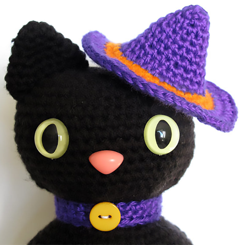 Halloween Black Cat Amigurumi Kit-Kits-Black Cat w/ Purple Hat-