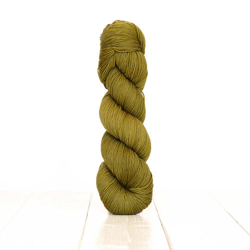 Harvest Fingering dyed a deep olive green with Figs.