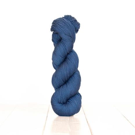 Harvest Fingering dyed a deep blue with Indigo.