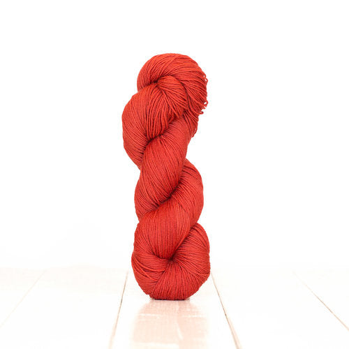 Harvest Fingering dyed red with Rubia.