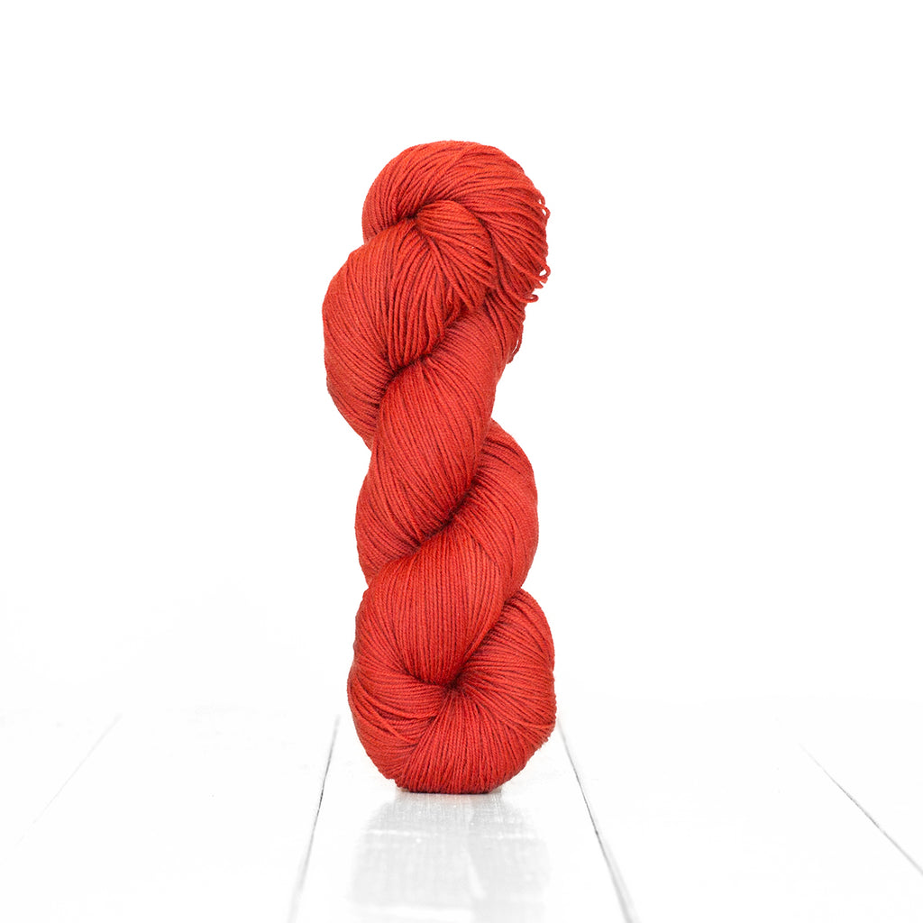 Color Rubia, hand-dyed skein of yarn, rustic red color produced from natural rubia.