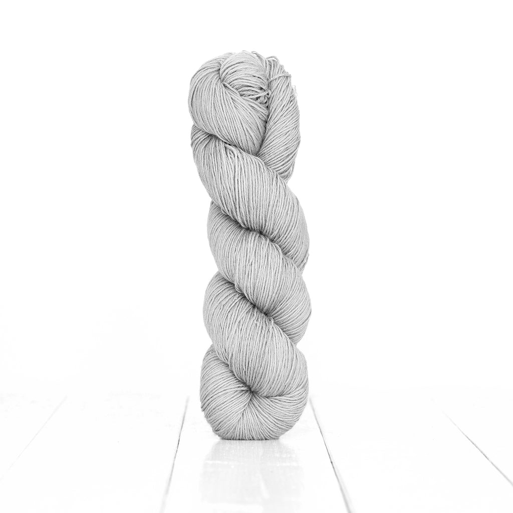 Color Thyme, hand-dyed skein of yarn, light grey color produced from natural thyme.