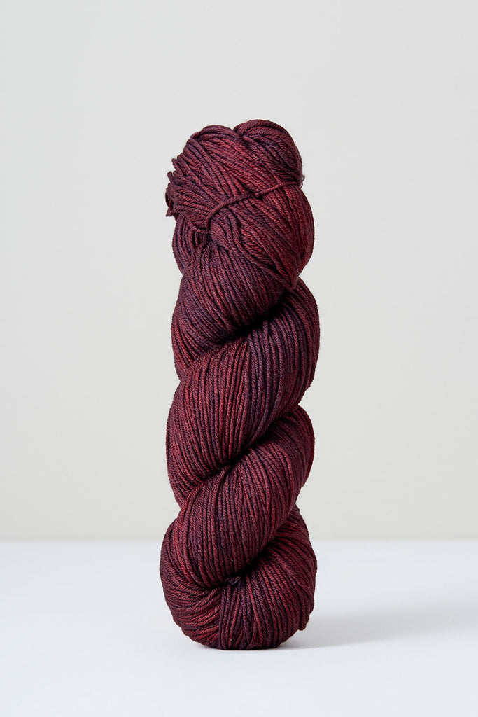 Color Black Grape, hand-dyed skein of yarn, in a maroon color naturally dyed with Grapes.