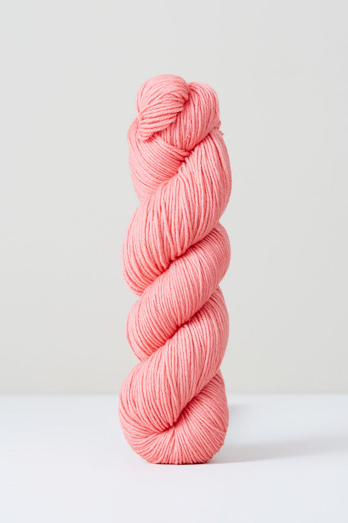 Color Cherry, hand-dyed skein of yarn, in a bubblegum pink color naturally dyed with Cherries.