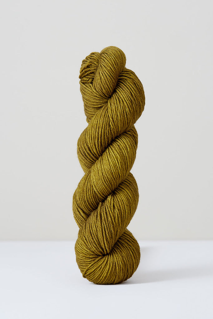 Color Fig, hand-dyed skein of yarn, in an earthy brownish green naturally dyed with figs.