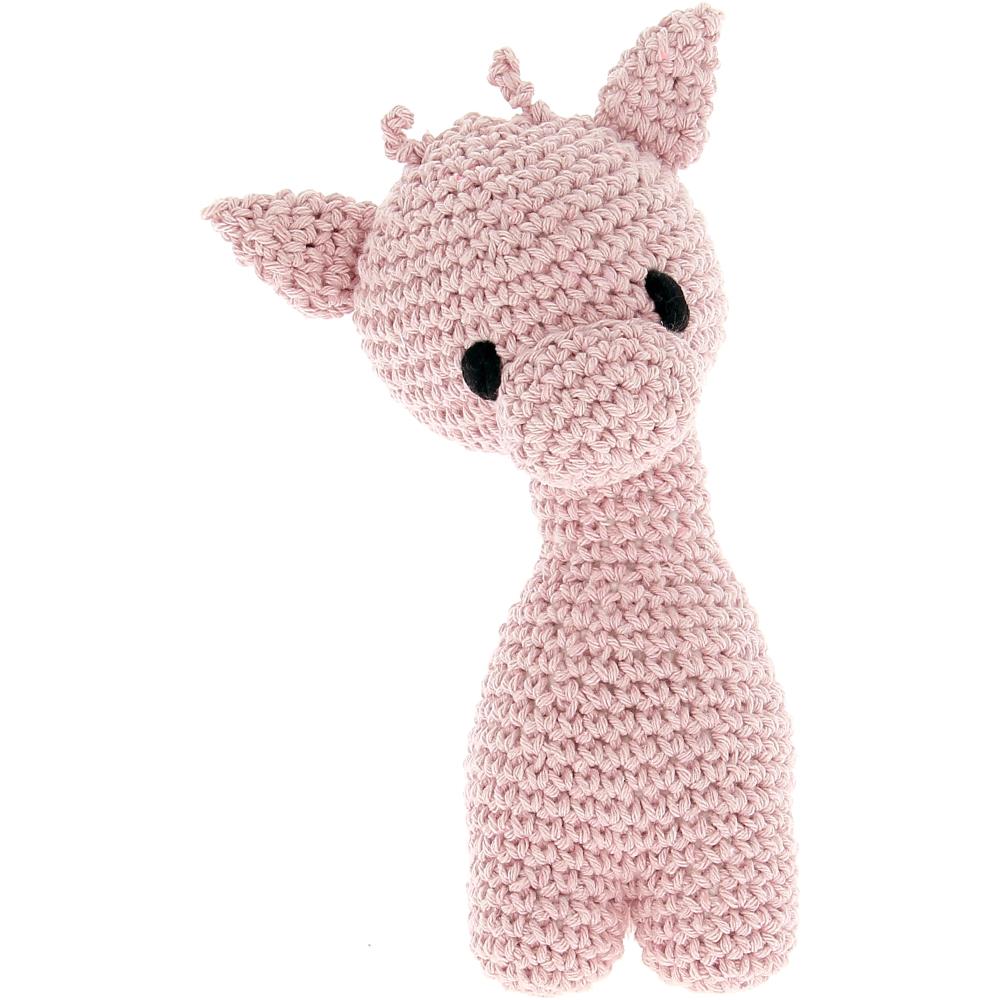 Ziggy Giraffe - Blossom, a cute pink crochet amigurumi giraffe.