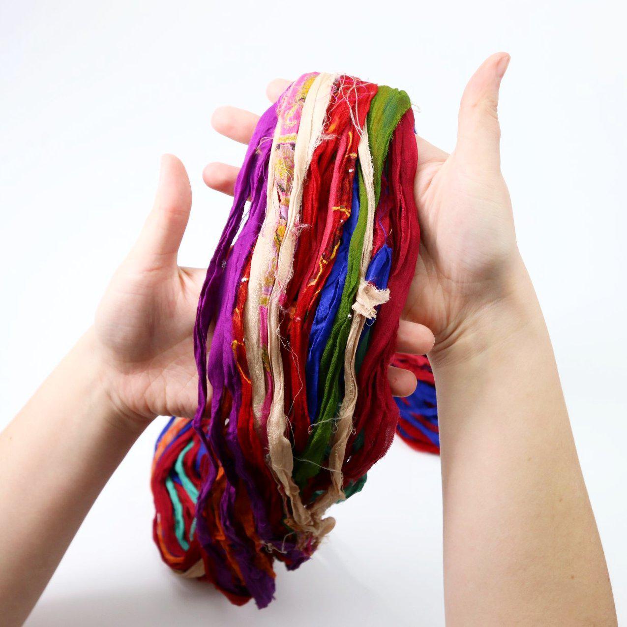 Multicolor Luxuriously Soft Sari Silk Ribbon Yarns, For Weaving And  Knitting at Rs 1/piece(s) in Mumbai