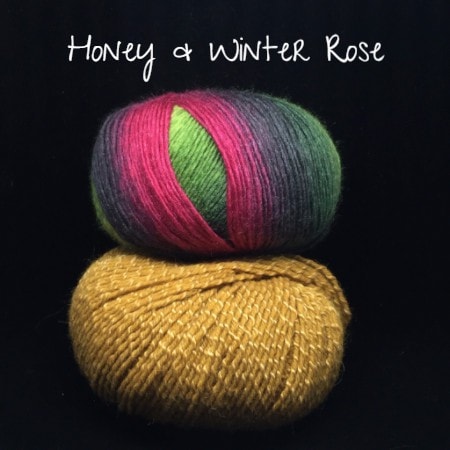 Louisa Harding Liesl Fairisle Cowl Kit with Printed Pattern-Kits-Honey & Winter Rose-