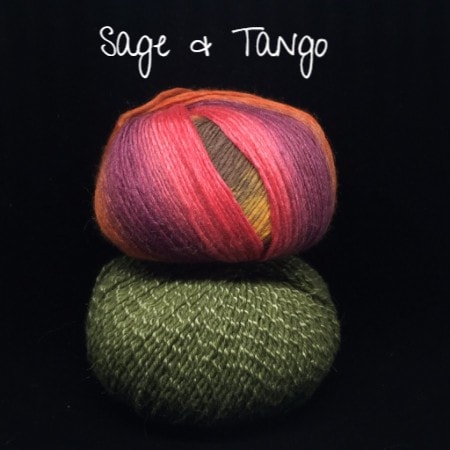 Louisa Harding Liesl Fairisle Cowl Kit with Digital Pattern-Kits-Sage & Tango-