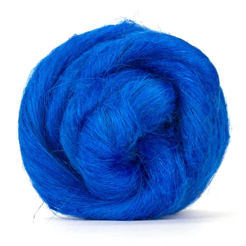 Color Iris. A dark blue shade of Flax fiber spinning top. 