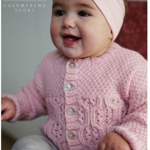 Ella Rae Cashmereno Sport - Baby Maeflower Cardigan Pattern-Patterns-