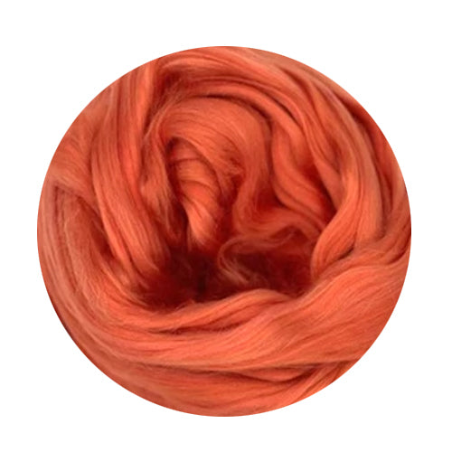 Color Kampala Orange. A medium shade of orange dyed mulberry silk top.