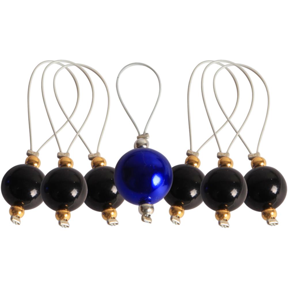Knitter's Pride Zooni Stitch Markers with Colored Beads - 7 Pack-Stitch Marker-Midnight Beauty-