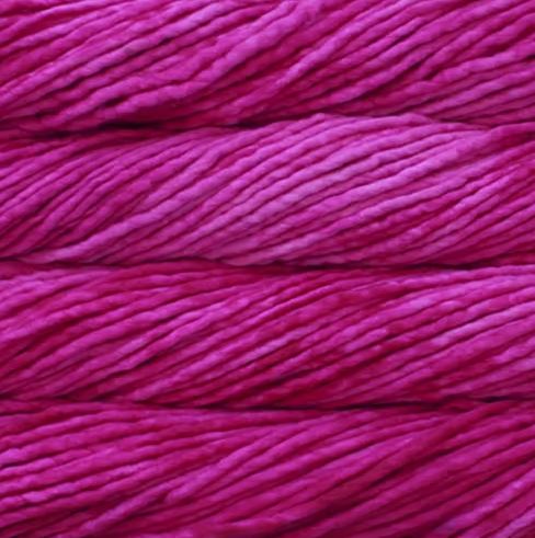 Color: Fuchsia 093. A bright pink variegated variant of Malabrigo Rasta yarn. 