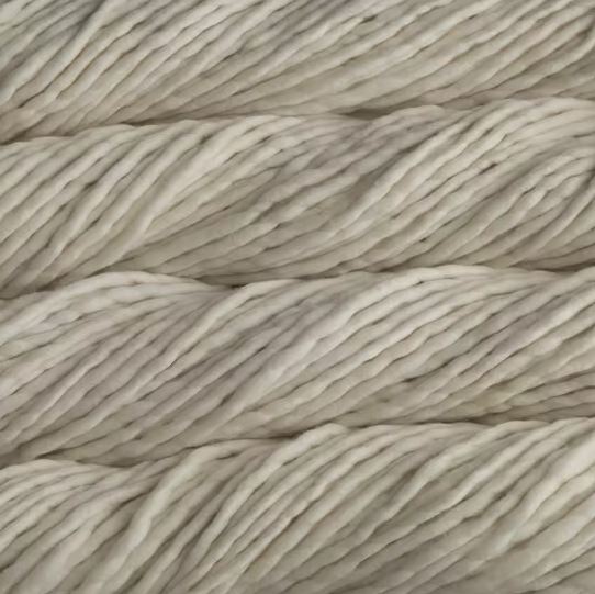 Color: Natural 063. A natural, creamy white variant of Malabrigo Rasta yarn. 