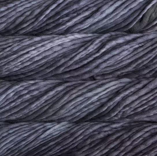 Color: Plomo 043. A purplish grey variegated variant of Malabrigo Rasta yarn. 