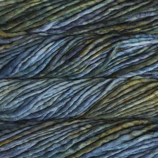 Color: Verde Azul 086. A blue and green variegated variant of Malabrigo Rasta yarn. 
