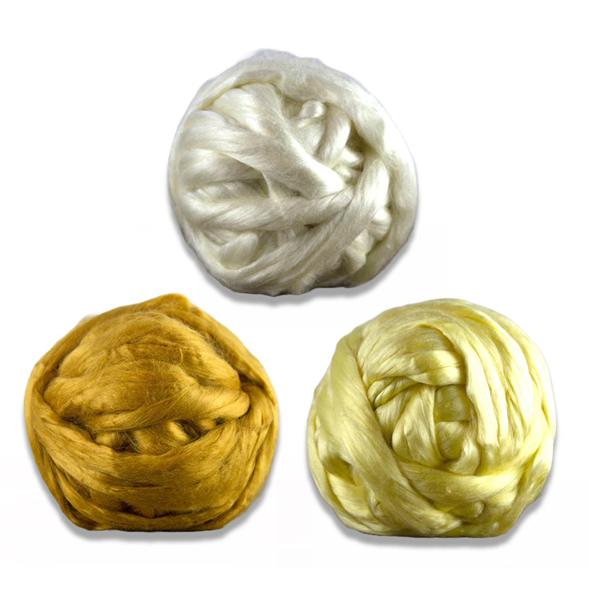 3 balls of natural Eri Silk.