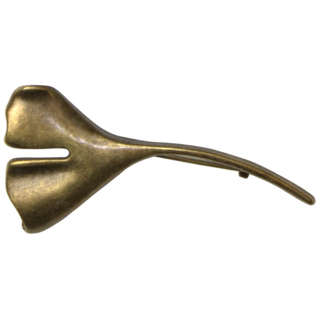 The HiyaHiya Ginko Shawl Pin with a brass finish.
