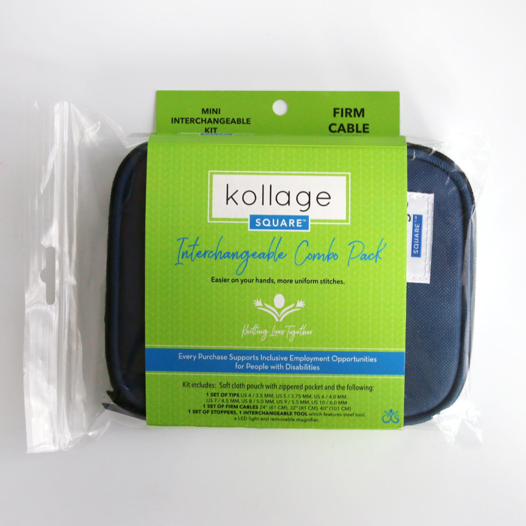 A Mini Interchangable Kollage Square Interchangeable Combo Pack with firm cables.