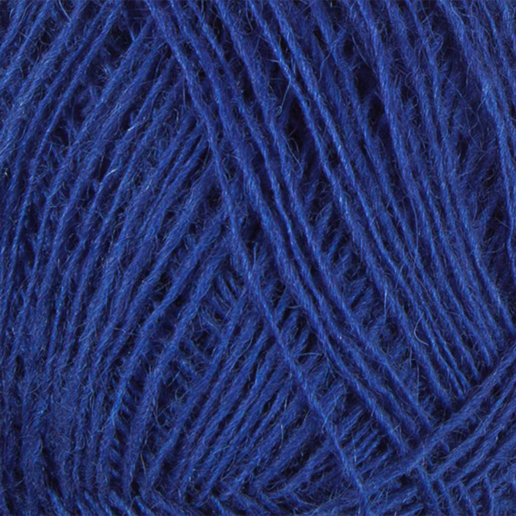 Royal Blue 9277, a deep blue skein of Lopi's Einband Icelandic wool lace yarn.