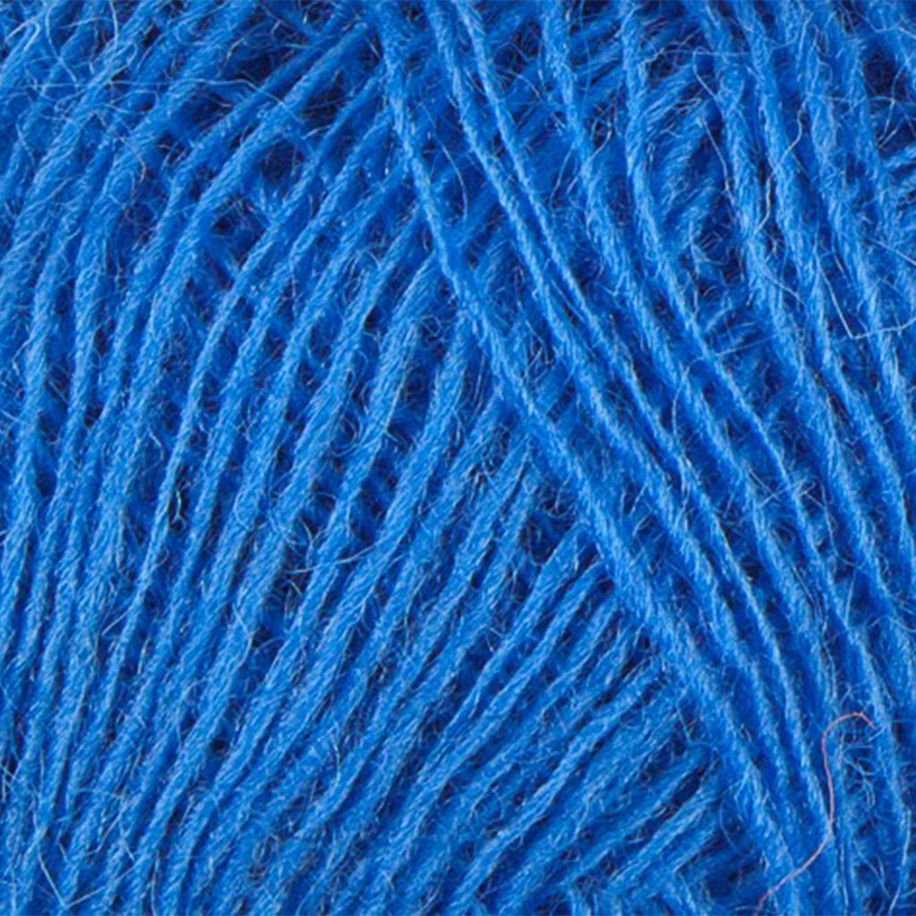 Vivid Blue 1098, a vibrant blue skein of Lopi's Einband Icelandic wool lace yarn.