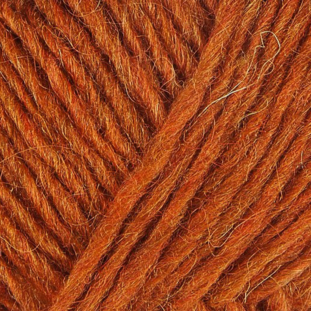 Apricot 1704, a warm orange skein of Léttlopi Icelandic wool yarn.