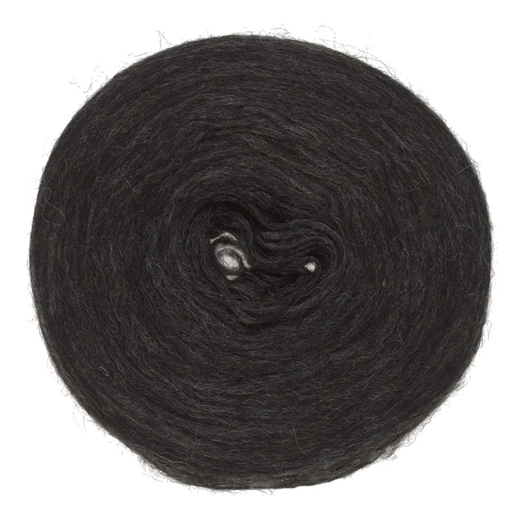 Black Heather 0005, a heathered black roll of Lopi's Plotulopi.