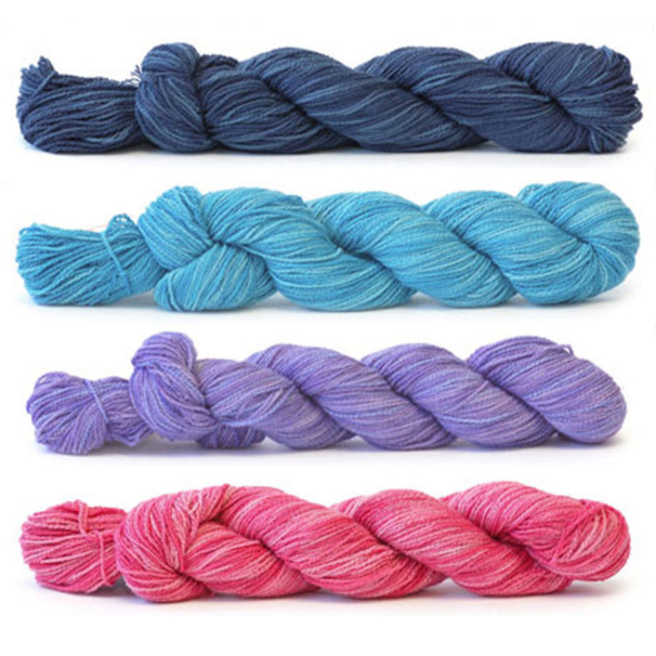 CROCHET BOX Yarn for Beginners: 3 PCS Denim Blue Yarn, Yarn for Crocheting,  4 Medium Weight, Cotton Nylon Blend, Includes Patterns, 3.5mm Hook