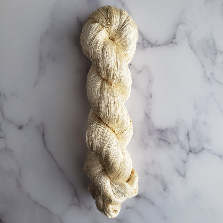 Revolution Fibers Mulberry Silk Lace Yarn, 100% Pure Off-White (Undyed) Lace Weight Skein Silk 20/2, Can Be Dyed, 100 Grams - 1000 Yards per Hank, Wea