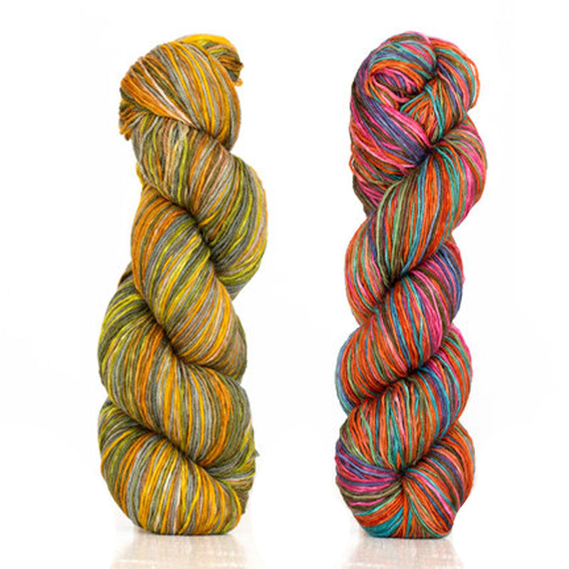 Garden Party, Uneek Fingering colors 3001 & 3011, a color combo inspired by flower filled gardens.