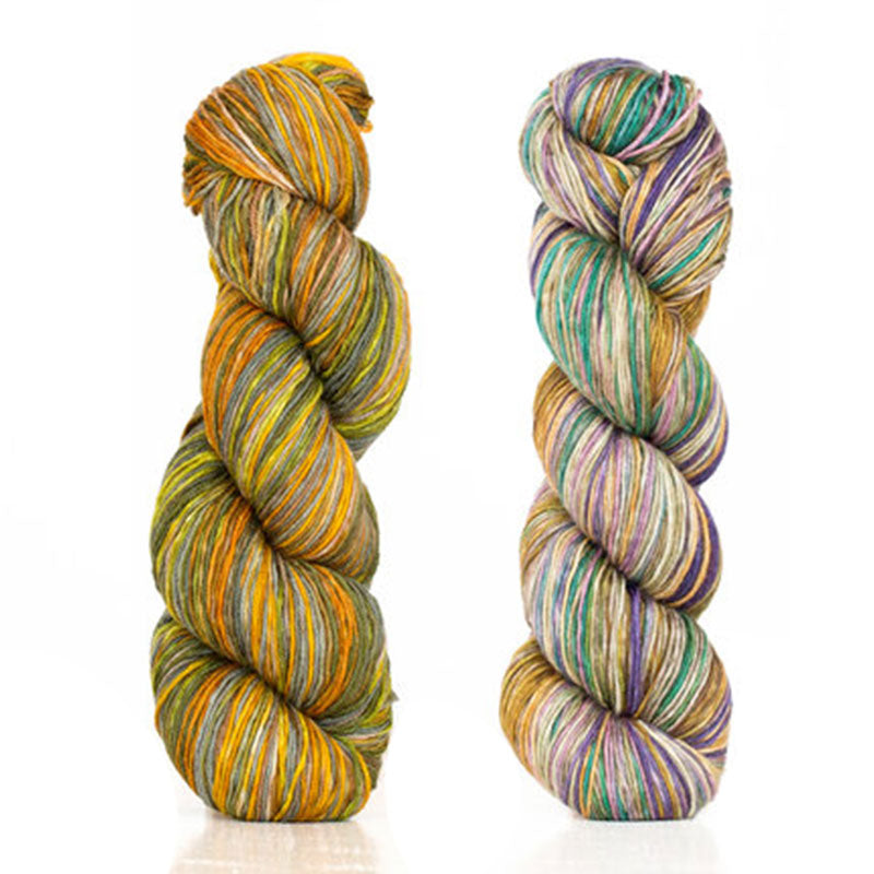 The Garden, Uneek Fingering colors 3001 & 3019, a color combo inspired by cozy country gardens.