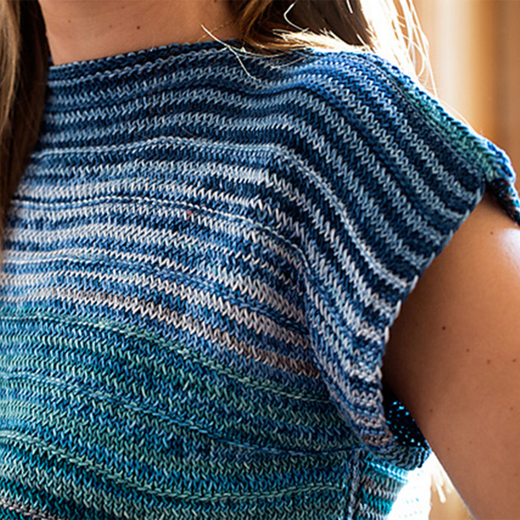 A close up of the Boat Neck Tee Top knit in the color 1072.