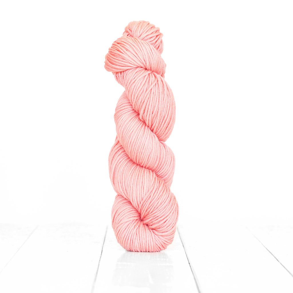Color Cherry, hand-dyed skein of yarn, soft pink color produced from natural cherries.